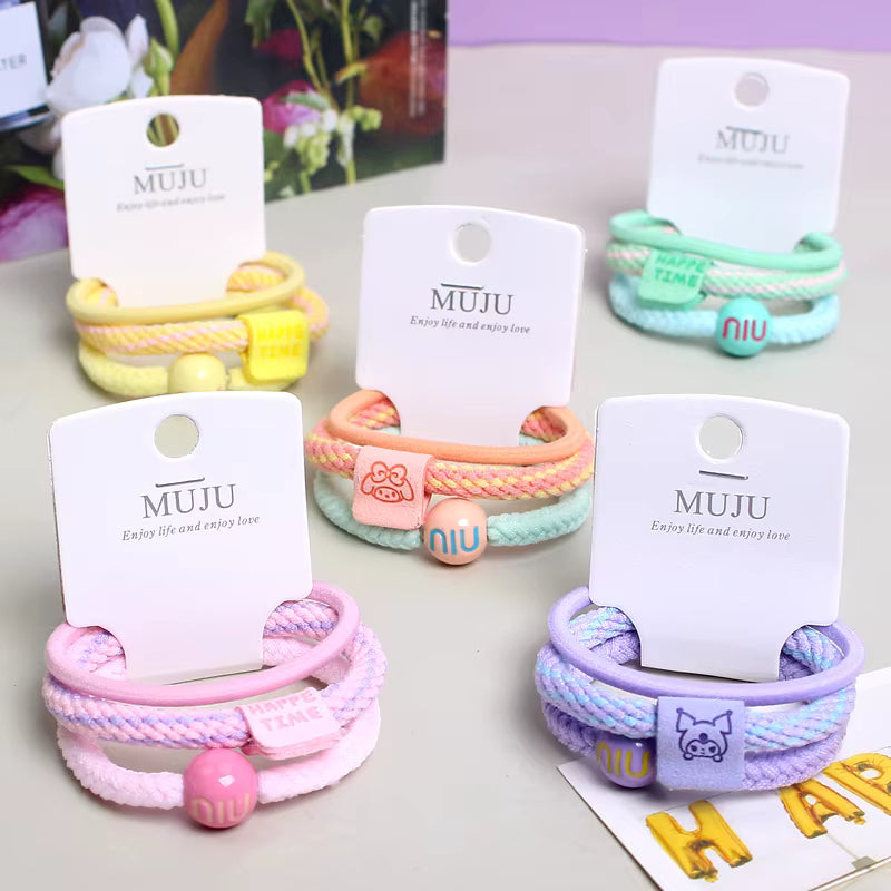 Braided Pastel Hair Tie Set