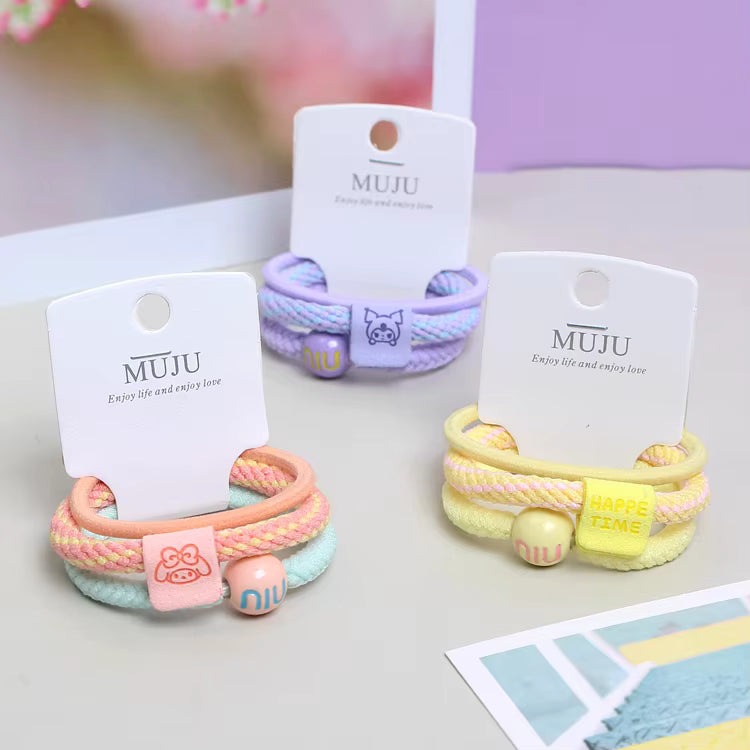 Braided Pastel Hair Tie Set