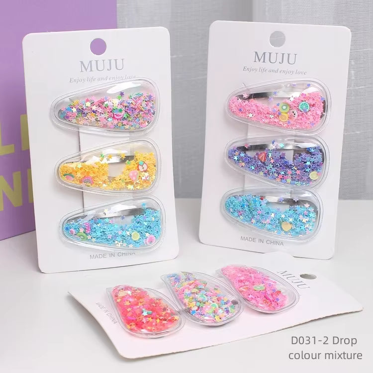 Glitter Filled Hair Pin Set