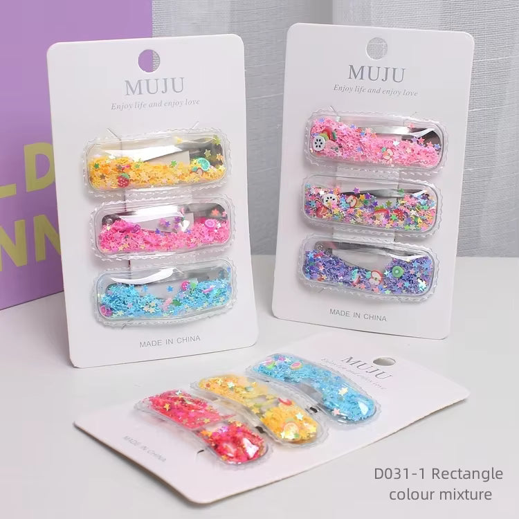 Glitter Filled Hair Pin Set