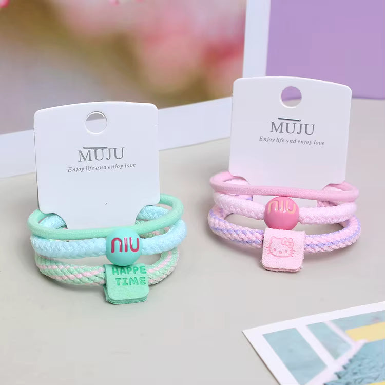 Braided Pastel Hair Tie Set