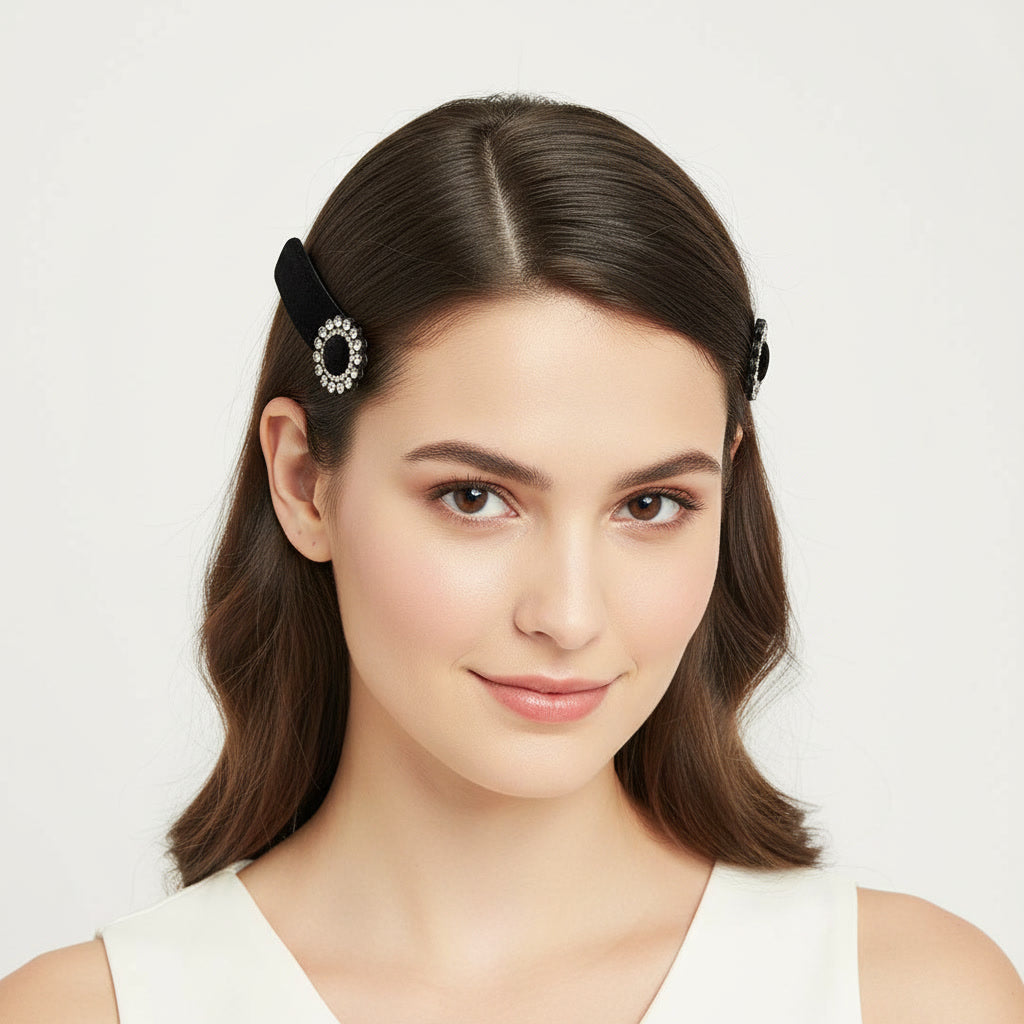 Buckle Glint Snap Hairpins Set