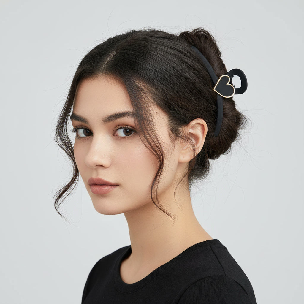 Blackout Heart Hair Claw