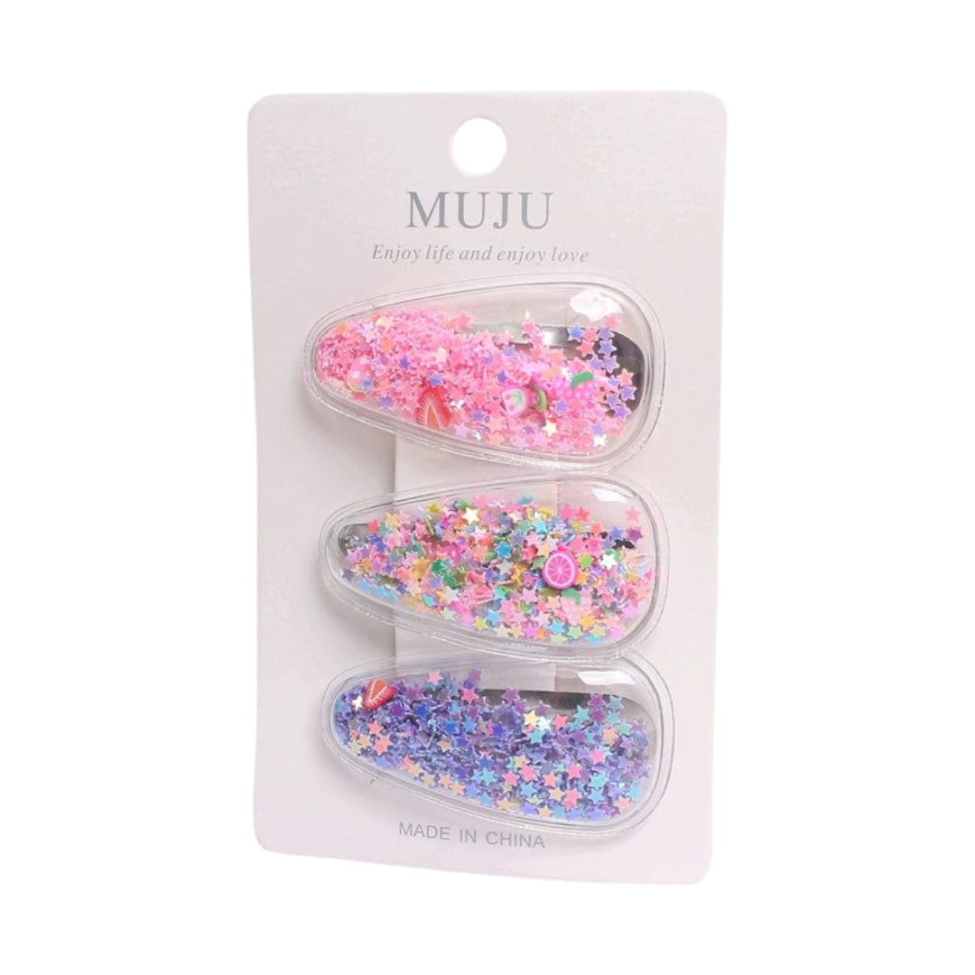 Glitter Filled Hair Pin Set