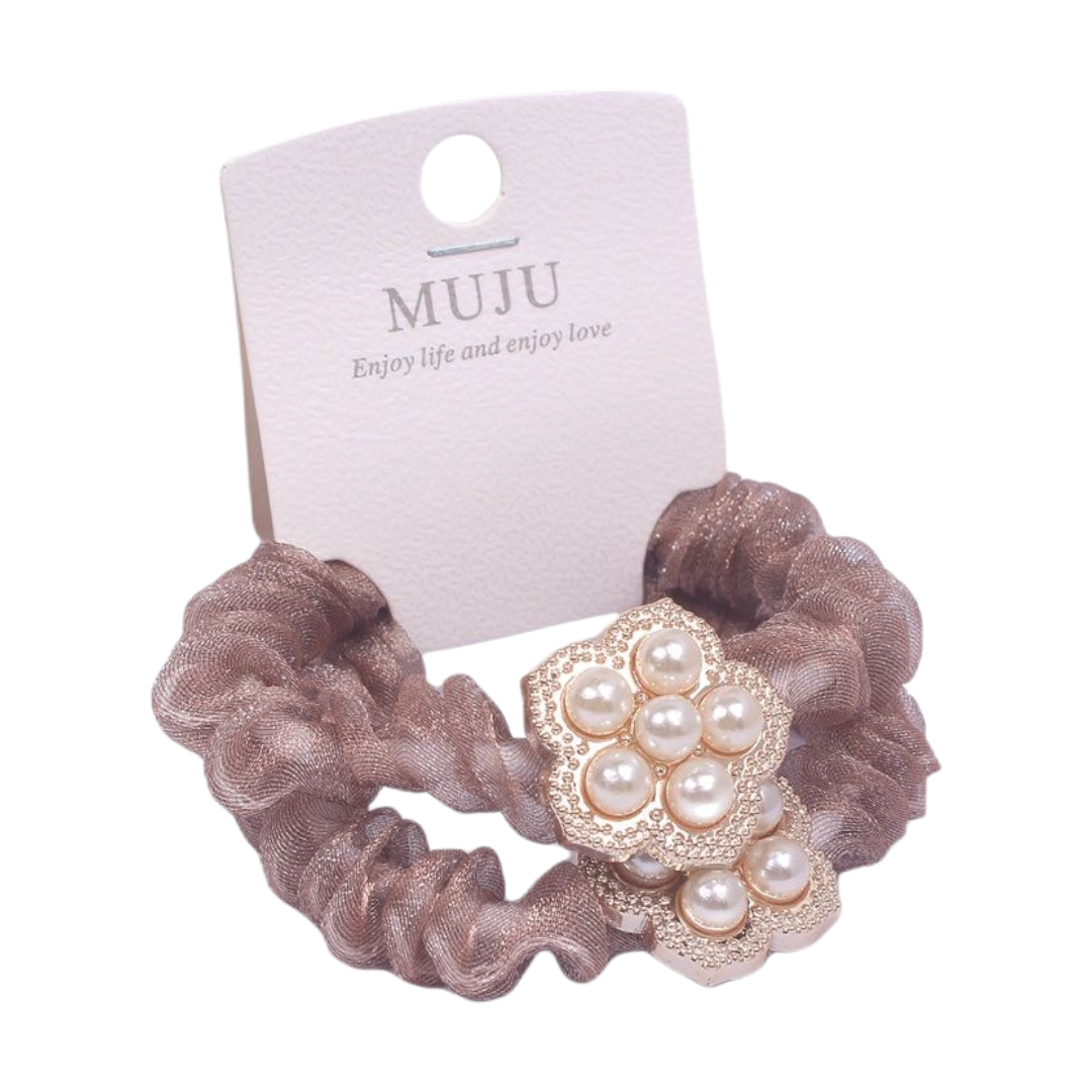 Pearl Flower Hair Tie Set