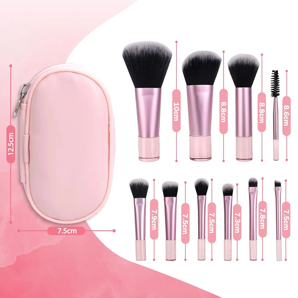 Portable 10 Piece Mini Brushes Set